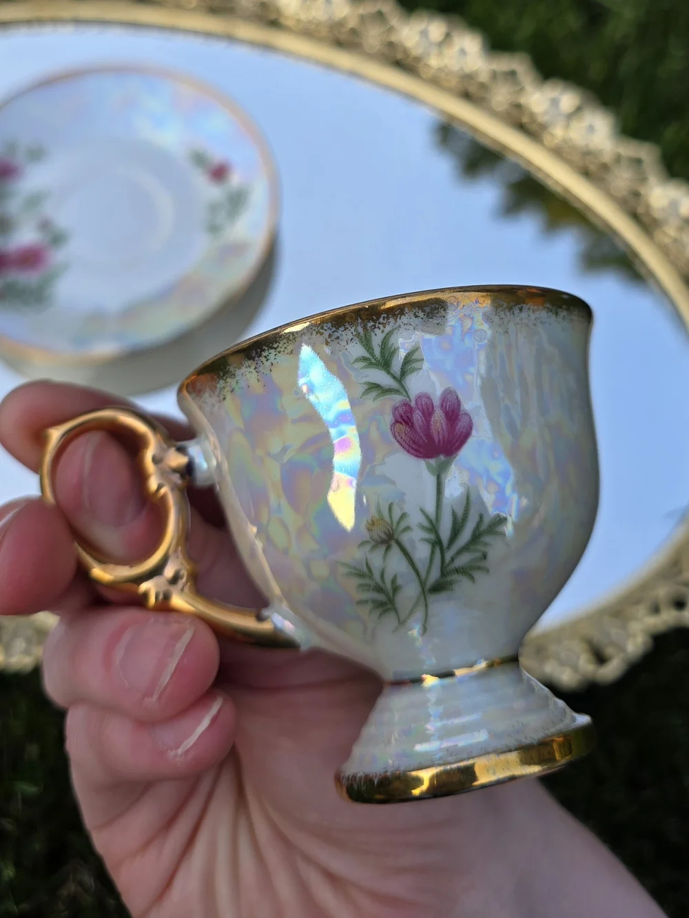 Ucacgo October Cosmo Vintage Teacup And Saucer Set